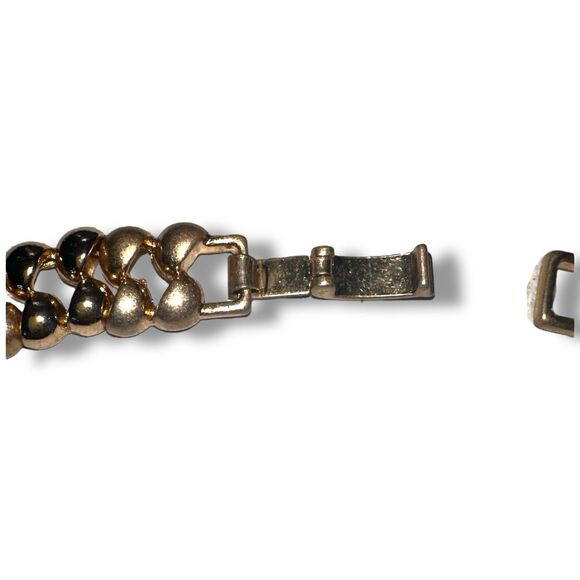 Vintage Gold Tone Woven Link Collar Necklace 19” Choker Statement Retro Glam - Picture 9 of 12